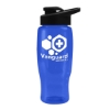 UpCycle Poly-Pure 27 oz. Transparent Bottle with Drink Thru Lid - Translucent Blue