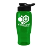 UpCycle Poly-Pure 27 oz. Transparent Bottle with Drink Thru Lid - Translucent Green