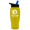 Garyline® Poly+ Recycled Bottle with Flip-Straw Lid - 27 oz. - Translucentyelllow