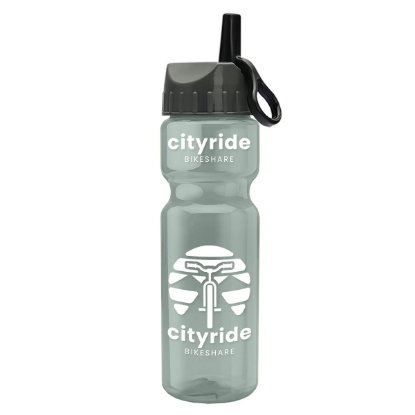Garyline® Champ Recycled Bottle with Ring-Straw Lid - 28 oz. - Glacier Blue