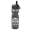 Garyline® Champ Recycled Bottle with Ring-Straw Lid - 28 oz. - Smoke