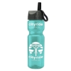 Garyline® Champ Recycled Bottle with Ring-Straw Lid - 28 oz. - Translucent Teal