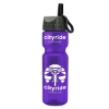 Garyline® Champ Recycled Bottle with Ring-Straw Lid - 28 oz. - Translucent Violet