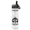 Garyline® Champ Recycled Bottle with Ring-Straw Lid - 28 oz. - White