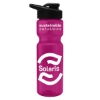 UpCycle - 28 Oz. Champion Transparent Sports Bottle with Drink Thru Lid - Translucent Hot Pink