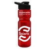 UpCycle - 28 Oz. Champion Transparent Sports Bottle with Drink Thru Lid - Translucent Red
