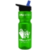 Garyline® Champ Recycled Bottle with Flip-Straw Lid - 28 oz. - Translucent Green