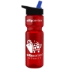 Garyline® Champ Recycled Bottle with Flip-Straw Lid - 28 oz. - Translucent Red