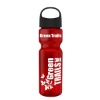 Garyline® Champ Recycled Bottle with Oval Crest Lid - 28 oz. - Translucent Red