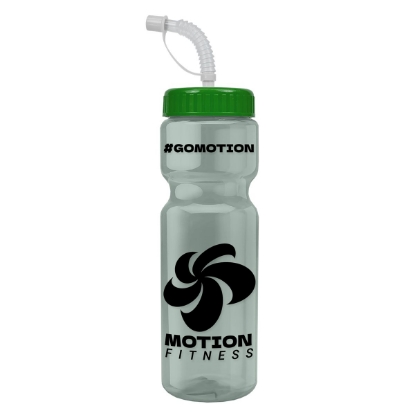 Garyline® Champ Recycled Bottle with Straw Lid - 28 oz. - Glacier Blue