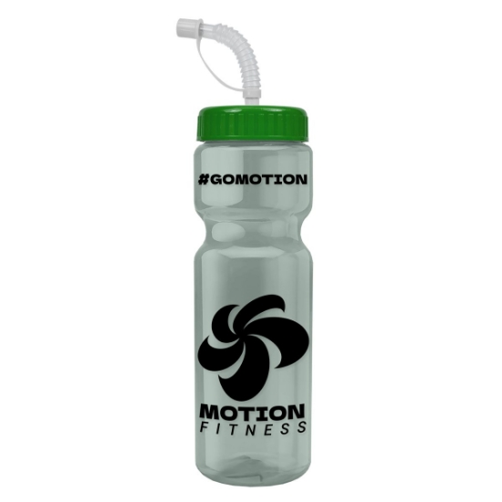 Garyline® Champ Recycled Bottle with Straw Lid - 28 oz. - Glacier Blue