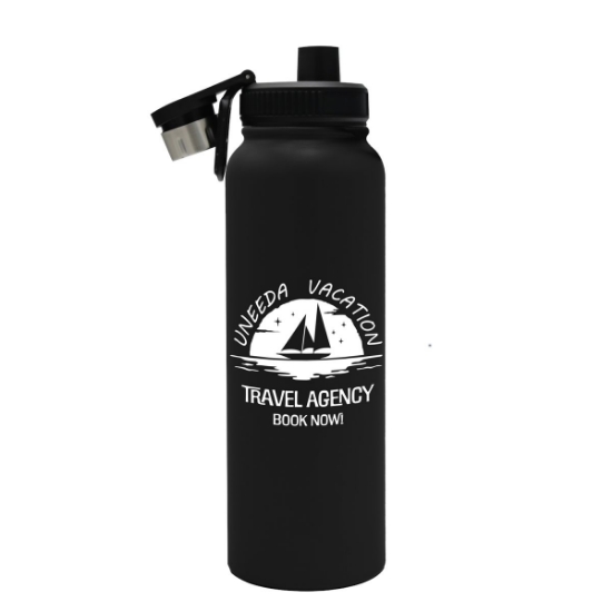 Garyline® Goliath Stainless Steel Bottle with Spout Lid - 33 oz. - Black