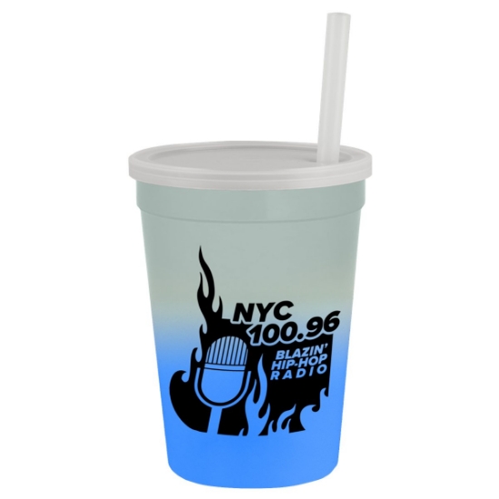 Garyline® Cups-on-the-Go Color-Changing Sport Sipper - 12 oz. - Frost to Blue