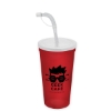 Garyline® Sport Sipper Cup with Straw Lid - 24 oz. - Translucent Red