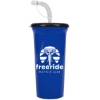 32 Oz. Sports Super Sipper Cup w/Straw Lid - Royal Blue