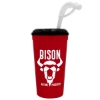 Super Size 32 oz Stadium Cup With Lid and Straw - Red