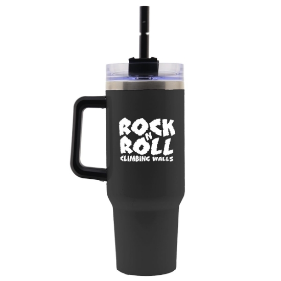 Garyline® Trek Stainless Steel Mug with Handle - 40 oz. - Black