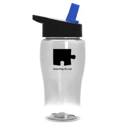 Garyline® Poly+ Jr. Transparent Bottle with Flip-Straw Lid - 18 oz. - Clear