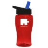 Garyline® Poly+ Jr. Transparent Bottle with Flip-Straw Lid - 18 oz. - Translucent Red