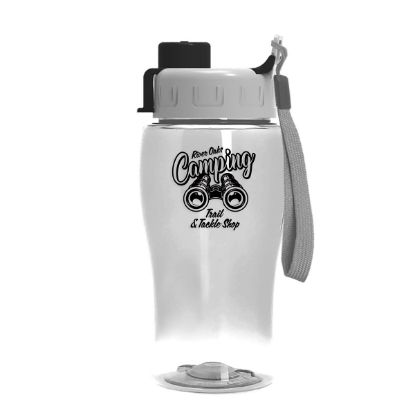 18 Oz. Transparent Bottle w/Quick Snap Lid - Clear
