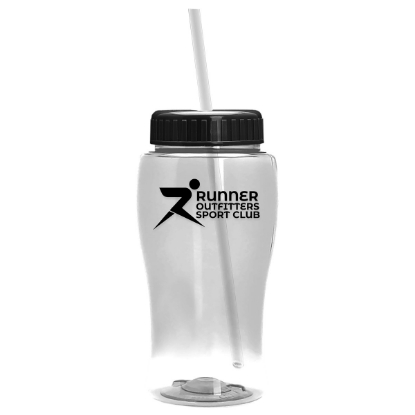 18 Oz. Pure-Poly Junior Sports Bottle w/Straw Lid - Clear