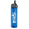 24 Oz. Slim Fit Sports Water Bottle w/Ring Straw Lid - Translucent Blue
