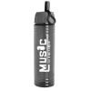 24 Oz. Slim Fit Sports Water Bottle w/Ring Straw Lid - Translucent Smoke