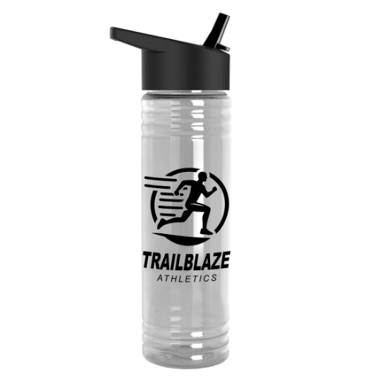 Garyline® Slim Fit Bottle with Flip-Straw Lid - 24 oz. - Clear