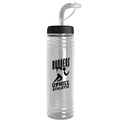 Garyline® Slim Fit Bottle with Straw Lid - 24 oz. - Clear
