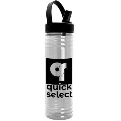 Garyline® Slim Fit Bottle with Flip-Straw, Swivel-Handle Lid - 24 oz. - Clear