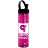 Garyline® Slim Fit Bottle with Flip-Straw, Swivel-Handle Lid - 24 oz. - Translucent Fuschia