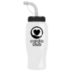 27 Oz. Poly Pure Transparent Sports Bottle w/Straw Lid - White