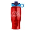 Garyline® Poly+ Bottle with Two-Tone Drink-Thru Lid with Silicone Loop - 27 oz. - Translucent Red