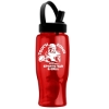 Garyline® Poly+ Bottle with Flip-Straw, Swivel-Handle Lid - 27 oz. - Translusentred