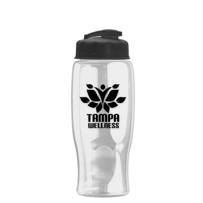 27 Oz. Poly-Pure Transparent Bottle w/Flip Lid - Clear