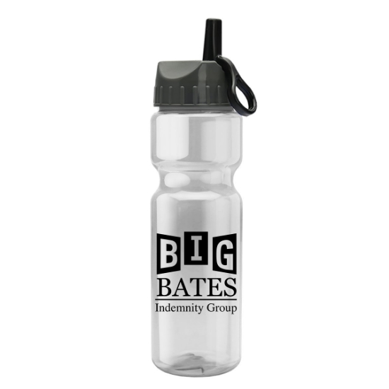 Garyline® Champ Bottle with Ring-Straw Lid - 28 oz. - Clear