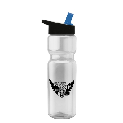 Garyline® Champ Bottle with Flip-Straw Lid - 28 oz. - Clear