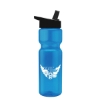 Garyline® Champ Bottle with Flip-Straw Lid - 28 oz. - Translucent Blue