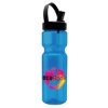 Garyline® Champ Bottle with Flip-Straw, Swivel-Handle Lid - 28 oz. - Translucent Blue