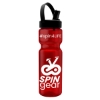 Garyline® Champ Bottle with Flip-Straw, Swivel-Handle Lid - 28 oz. - Translucent Red