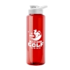 Garyline® Guzzler Bottle with Drink-Thru Lid - 32 oz. - Translucent Red