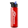 Garyline® Guzzler Bottle with Flip-Straw Lid - 32 oz. - Translucent Red