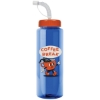 Garyline® Guzzler Bottle with Straw Lid - 32 oz. - Translucent Blue