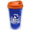 Garyline® Transparent Tumbler with Sip Lid - 16 oz. - Translucent Blue