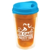 Garyline® Transparent Tumbler with Sip Lid - 16 oz. - Translucent Orange