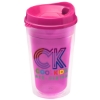 Garyline® Transparent Tumbler with Sip Lid - 16 oz. - Translucent Pink