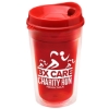 Garyline® Transparent Tumbler with Sip Lid - 16 oz. - Translucent Red
