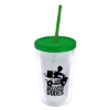 Garyline® Transparent Tumbler with Straw Lid - 16 oz. - Clear