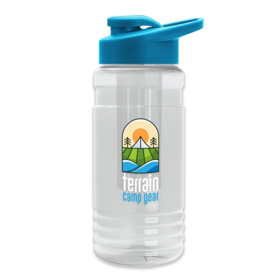 20 Oz. Transparent Sports Bottle w/Drink Thru Lid & Infuser - Clear