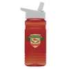 Garyline® Groove Tritan® Bottle with Flip-Straw Lid - 20 oz. - Translucent Red